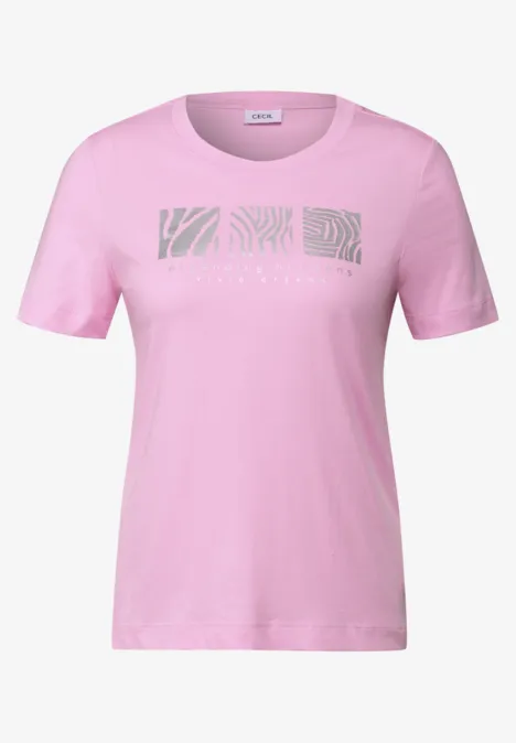 T-Shirt mit Frontprint cherry blossom pink
