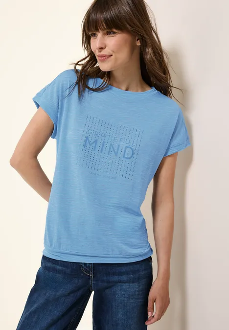 Shirt im Ausbrenner-Look fresh light blue