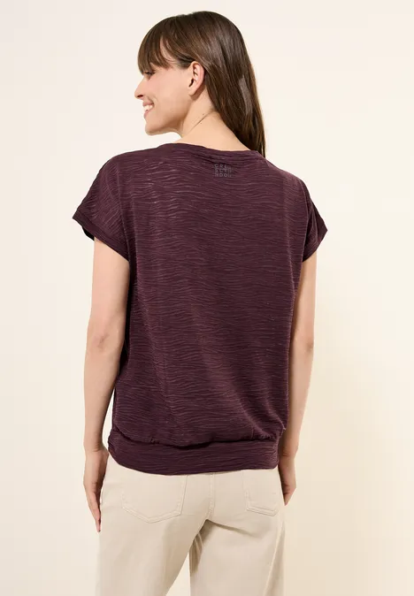 Shirt im Ausbrenner-Look mulberry red