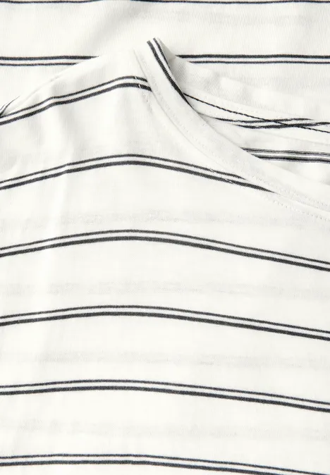 Softes T-Shirt mit Streifen vanilla white