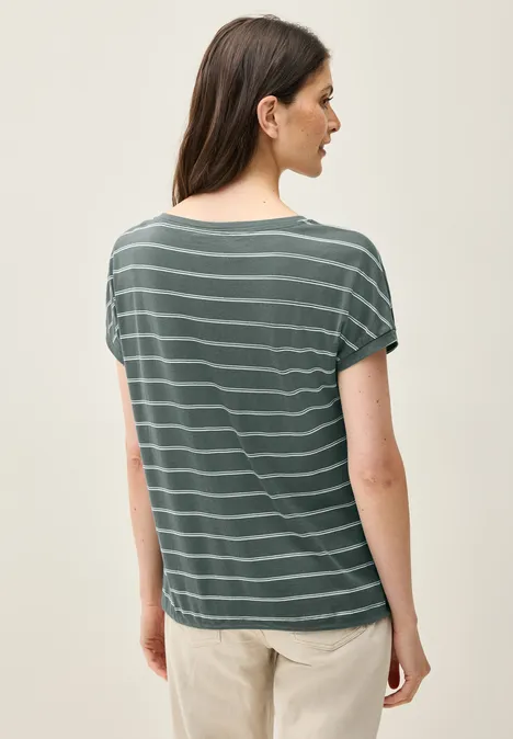 Softes T-Shirt mit Streifen dark balmy khaki