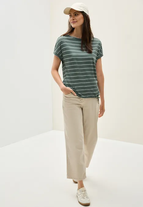Softes T-Shirt mit Streifen dark balmy khaki
