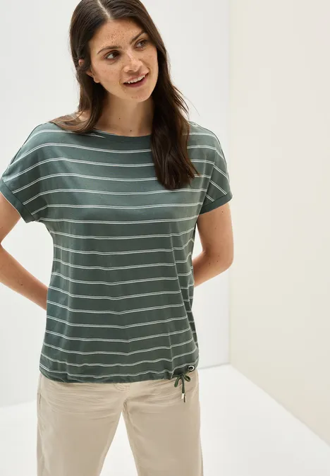 Softes T-Shirt mit Streifen dark balmy khaki