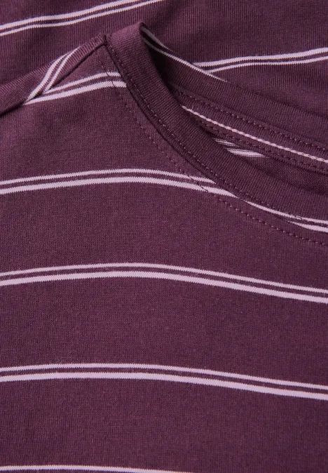 Softes T-Shirt mit Streifen mulberry red