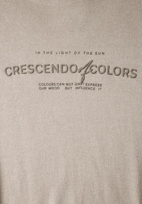 Glitzer Shirt mit Wording pearl beige mel.