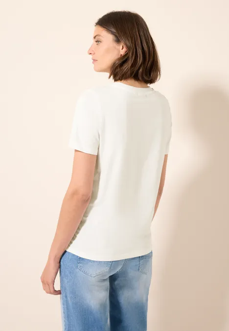 T-Shirt mit Folienprint vanilla white