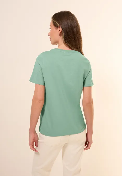 T-Shirt mit Folienprint matcha green