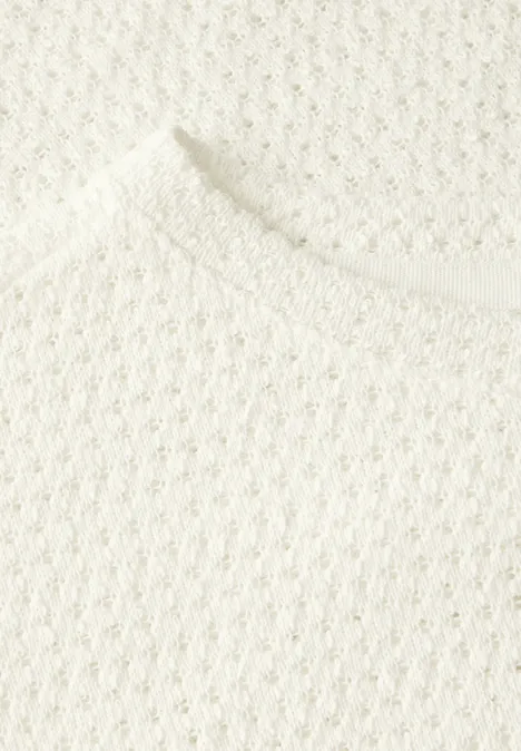Struktur-T-Shirt vanilla white