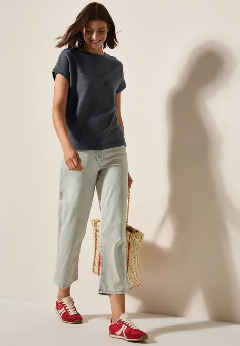 Struktur-T-Shirt volcanic grey