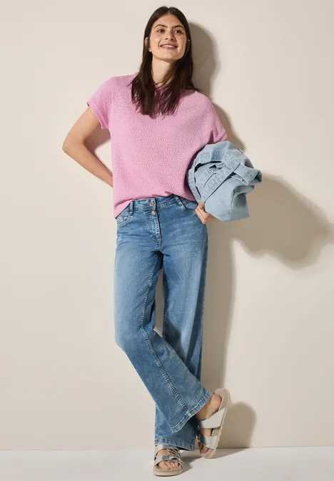 Struktur-T-Shirt cherry blossom pink
