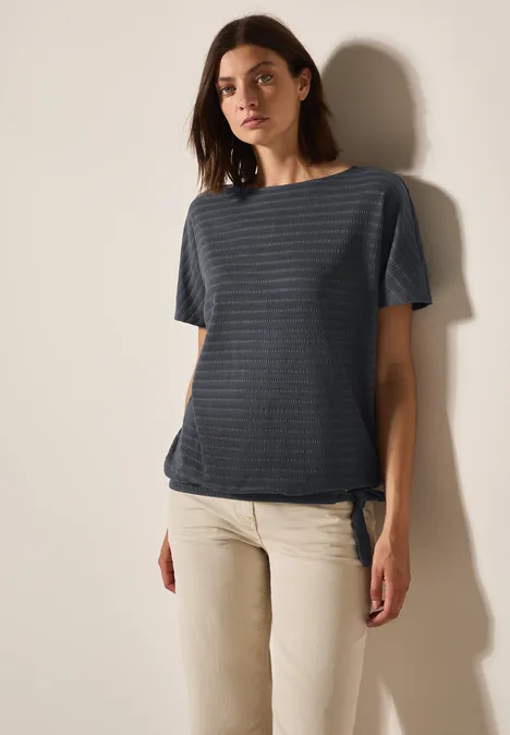 T-Shirt in Smok-Optik volcanic grey