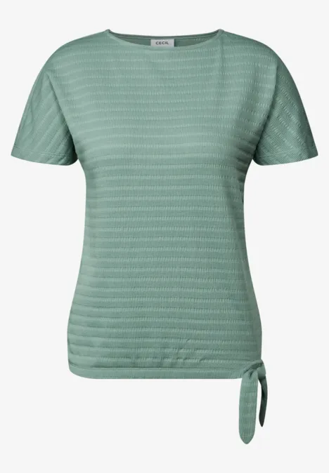 T-shirt à l'aspect smocké matcha green