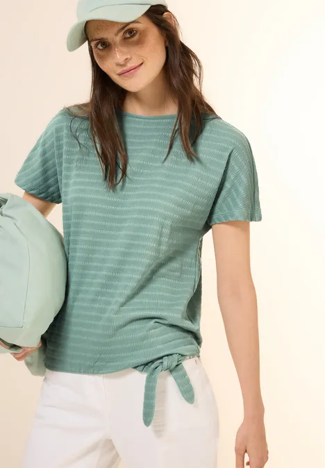 T-Shirt in Smok-Optik matcha green