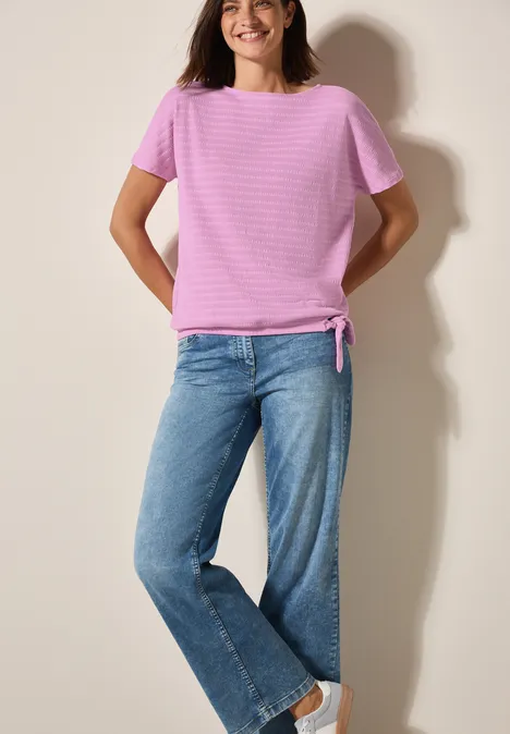 T-Shirt in Smok-Optik cherry blossom pink