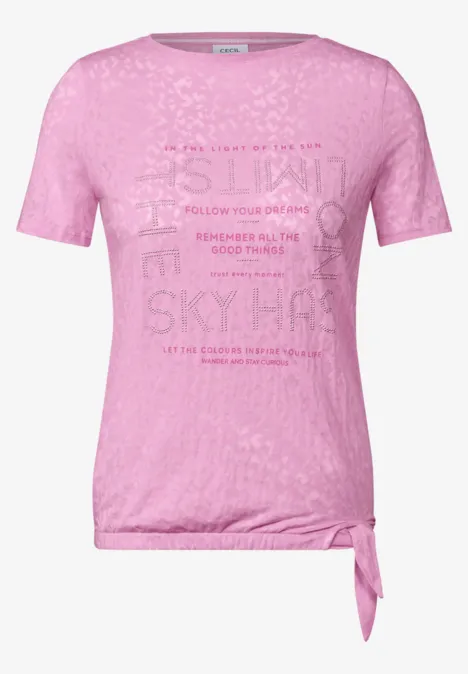 T-Shirt mit Schmucksteinen cherry blossom pink