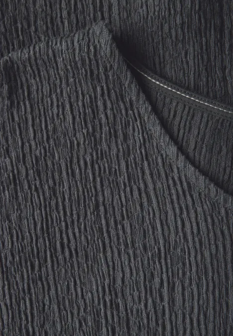 Shirt mit Smok-Struktur volcanic grey