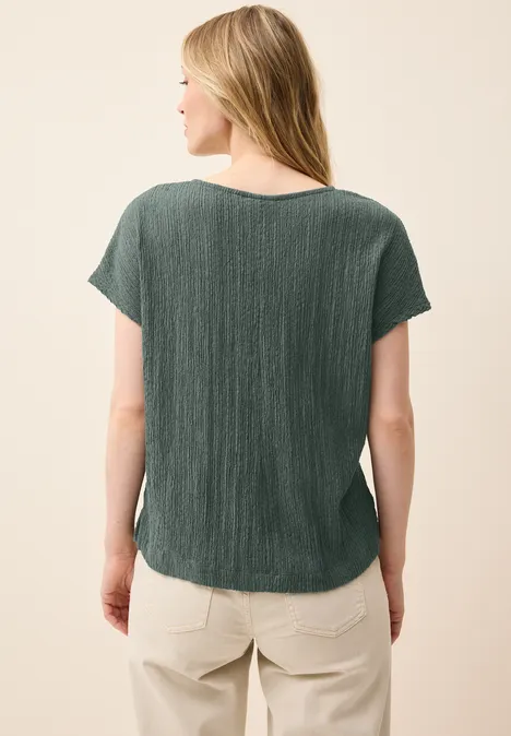 Shirt mit Smok-Struktur dark balmy khaki
