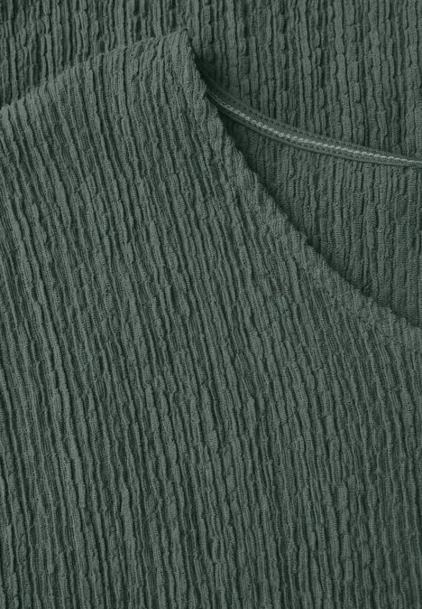 Shirt mit Smok-Struktur dark balmy khaki