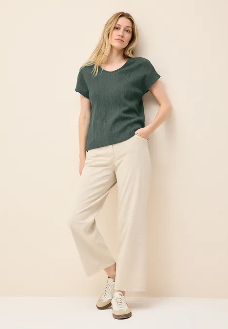 Shirt mit Smok-Struktur dark balmy khaki