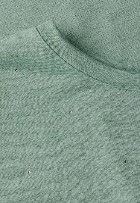 Shirt mit Dekosteinen matcha green