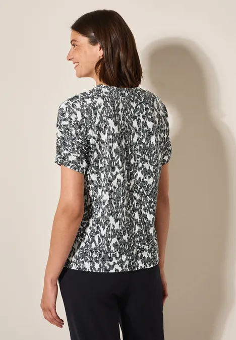 Ausbrenner T-Shirt mit Print vanilla white