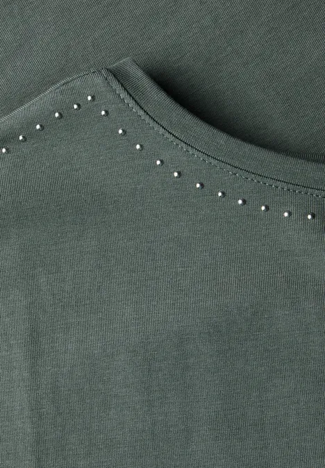 T-Shirt mit Dekosteinen dark balmy khaki