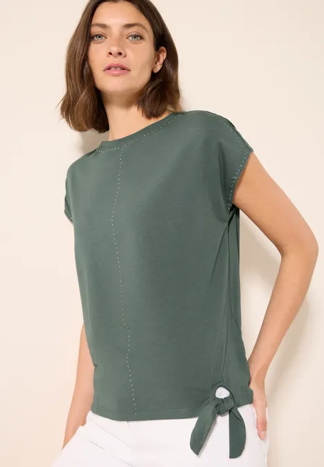 T-Shirt mit Dekosteinen dark balmy khaki