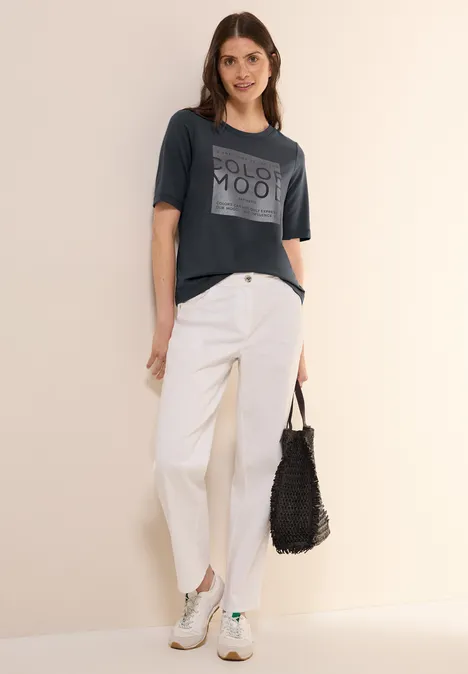 Softes Shirt mit Folienprint volcanic grey