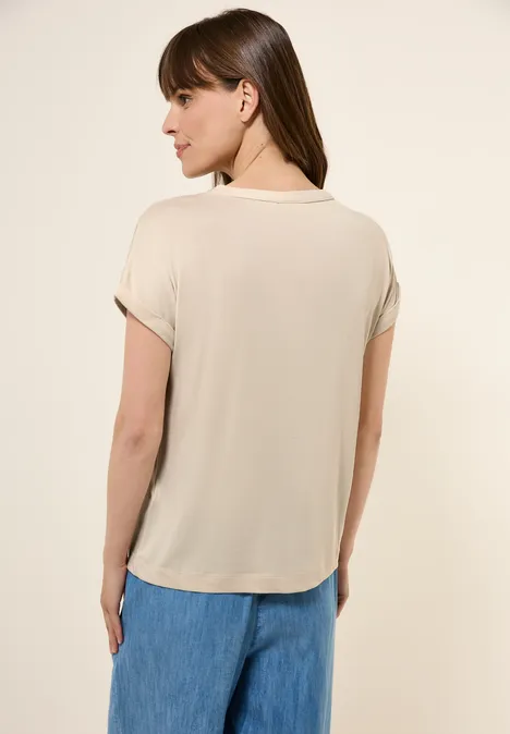 Cupro Touch Jersey T-Shirt pearl beige