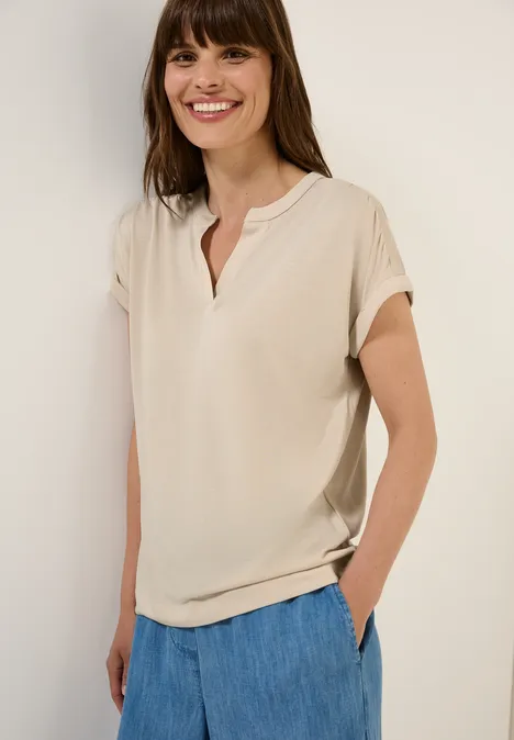 Cupro Touch Jersey T-Shirt pearl beige
