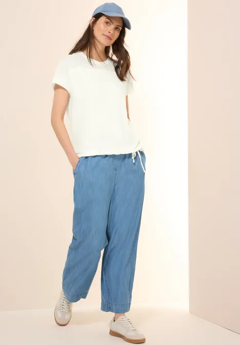 T-Shirt mit Meshdetail vanilla white