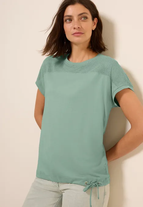 T-Shirt mit Meshdetail matcha green