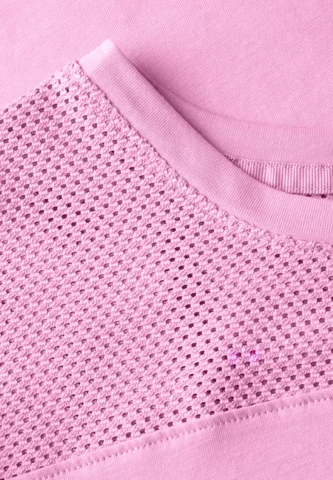 T-Shirt mit Meshdetail cherry blossom pink