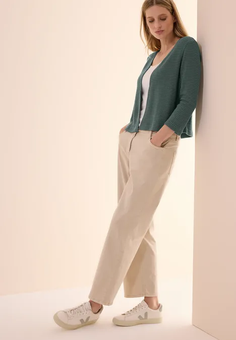 Offene Ajour-Look Jacke dark balmy khaki