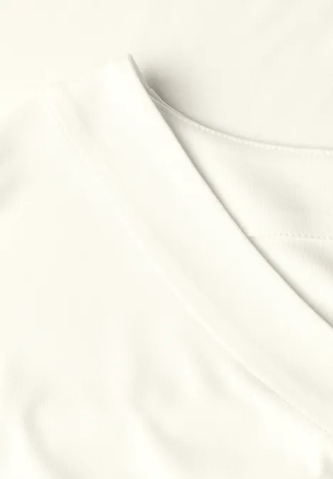 Lässiges V-Neck Shirt vanilla white