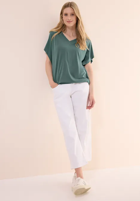 Lässiges V-Neck Shirt dark balmy khaki