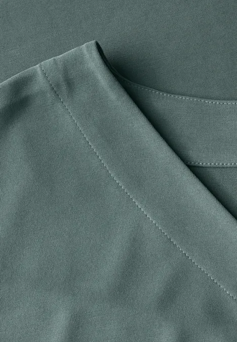 Lässiges V-Neck Shirt dark balmy khaki