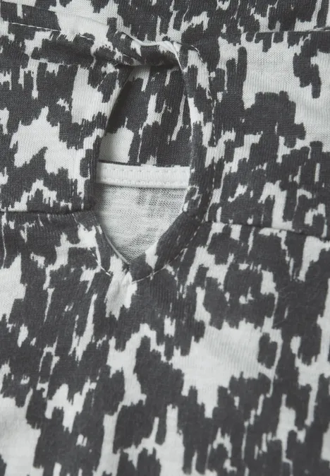 Strick-Look Shirt mit Muster vanilla white