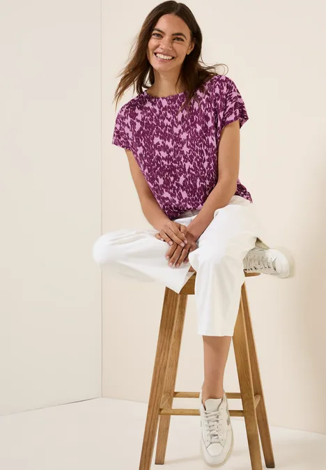 Strick-Look Shirt mit Muster cherry blossom pink