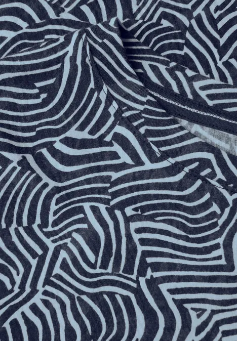 Gemustertes T-Shirt universal blue