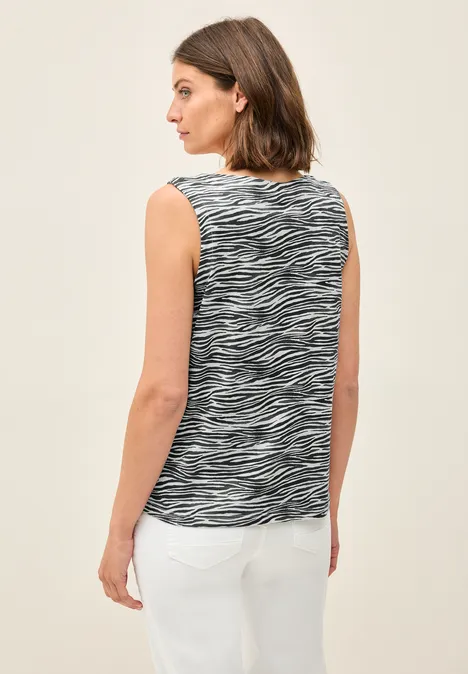 Gemustertes Jersey-Top volcanic grey