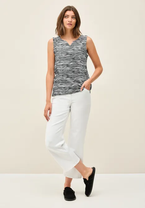 Gemustertes Jersey-Top volcanic grey