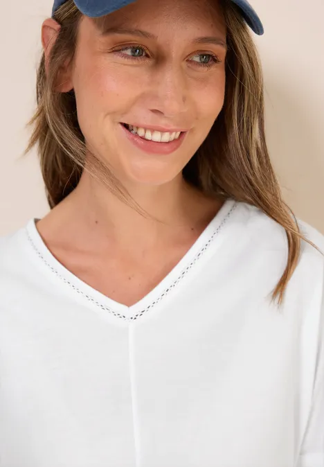 T-Shirt mit Zierdetail White