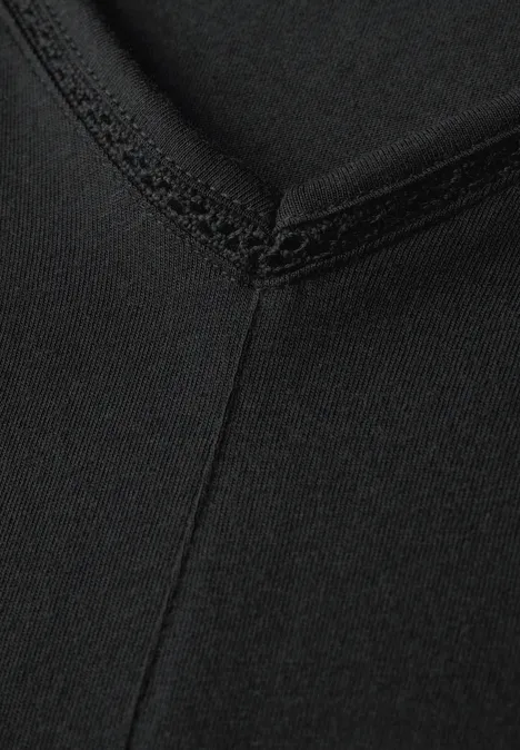 T-Shirt mit Zierdetail Black