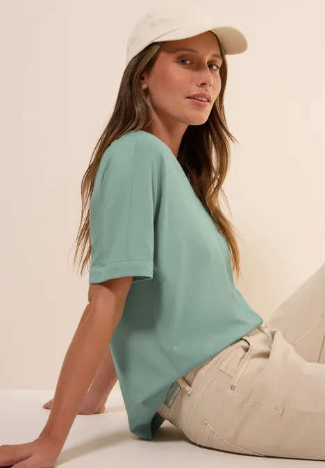 T-Shirt mit Zierdetail matcha green