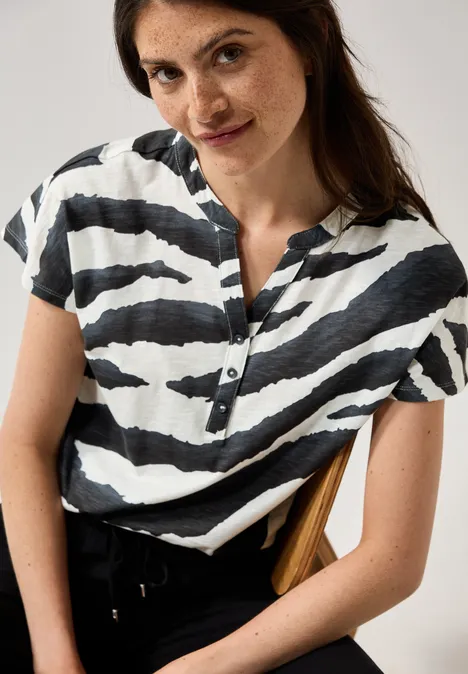 Print-Shirt im Tunika-Look volcanic grey