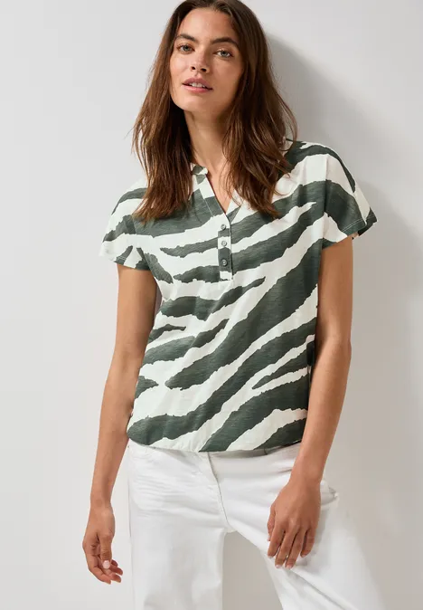 Print-Shirt im Tunika-Look dark balmy khaki