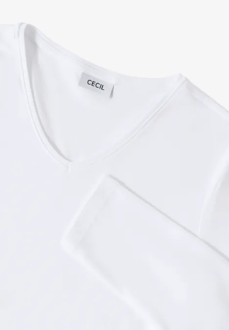 Shirt met lange mouwen en V-hals White