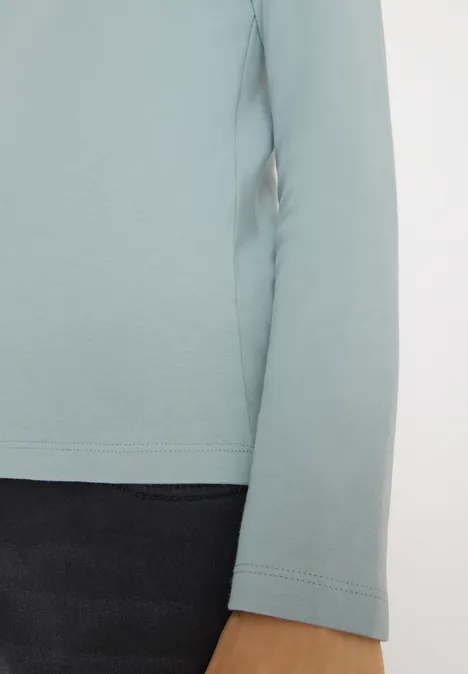 Shirt met lange mouwen en V-hals light mint blue