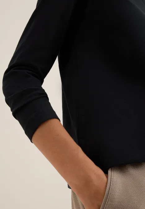 Basic Langarmshirt Black